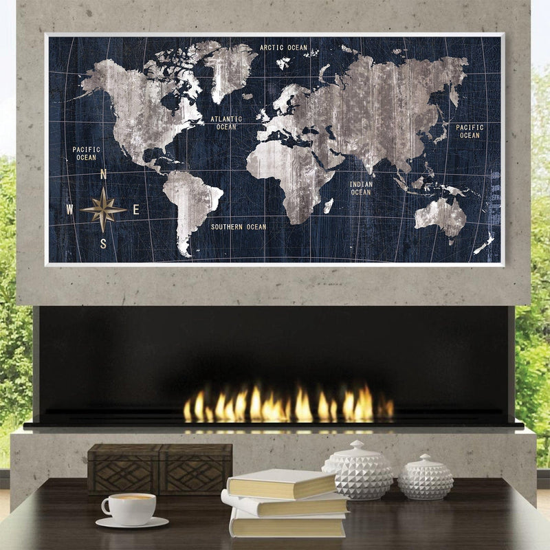 Noir Map Canvas - Single Panel