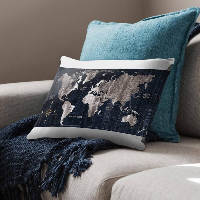 Noir Map Cushion