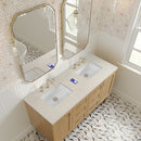 James Martin Laurent 60" Dual Mount Double Bathroom Vanity, Light Natural Oak