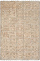 Rice Dusty Sage Fringed Jute Carpet