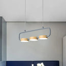 GobekUsa Nordic 3-Light Hanging Pendant with Metal and Wood Accents for Kitchen Island