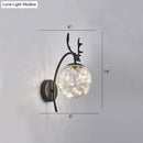 GobekUsa Nordic Ball Wall Mount LED Glass Stairs Sconce Light with Antler Decor - Starry Illumination