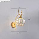 GobekUsa Nordic Ball Wall Mount LED Glass Stairs Sconce Light with Antler Decor - Starry Illumination