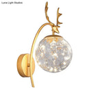 GobekUsa Nordic Ball Wall Mount LED Glass Stairs Sconce Light with Antler Decor - Starry Illumination