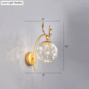 GobekUsa Nordic Ball Wall Mount LED Glass Stairs Sconce Light with Antler Decor - Starry Illumination