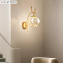 GobekUsa Nordic Ball Wall Mount LED Glass Stairs Sconce Light with Antler Decor - Starry Illumination