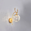 GobekUsa Nordic Ball Wall Mount LED Glass Stairs Sconce Light with Antler Decor - Starry Illumination
