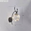 GobekUsa Nordic Ball Wall Mount LED Glass Stairs Sconce Light with Antler Decor - Starry Illumination