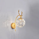 GobekUsa Nordic Ball Wall Mount LED Glass Stairs Sconce Light with Antler Decor - Starry Illumination