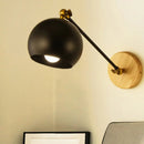 GobekUsa Nordic Metallic Wall Lamp with Adjustable Spherical Shade for Boutique - 1-Bulb Wall Light