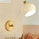 GobekUsa Nordic Metallic Wall Lamp with Adjustable Spherical Shade for Boutique - 1-Bulb Wall Light