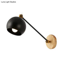 GobekUsa Nordic Metallic Wall Lamp with Adjustable Spherical Shade for Boutique - 1-Bulb Wall Light