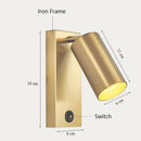Nordic black brass wall sconce – bedroom cylinder spotlight by Decorbites