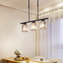 GobekUsa Nordic Black Crystal Ceiling Light for Living Room - Cylinder Island Pendant with 3/4 Bulbs