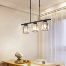GobekUsa Nordic Black Crystal Ceiling Light for Living Room - Cylinder Island Pendant with 3/4 Bulbs