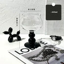 Nordic black glass beaded stem goblet kitchen drinking cup by Decorbites