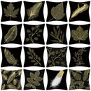 Nordic black & gold golden leaves pillow cases living room decor by Decorbites
