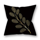 Nordic black & gold golden leaves pillow cases living room decor by Decorbites