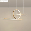 GobekUsa Nordic Black/Gold Metal Pendant Lighting with Dual Lines - LED Island Light Fixture in Warm/White Light