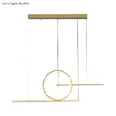 GobekUsa Nordic Black/Gold Metal Pendant Lighting with Dual Lines - LED Island Light Fixture in Warm/White Light