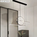 GobekUsa Nordic Black/Gold Metal Pendant Lighting with Dual Lines - LED Island Light Fixture in Warm/White Light