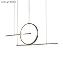 GobekUsa Nordic Black/Gold Metal Pendant Lighting with Dual Lines - LED Island Light Fixture in Warm/White Light