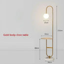 GobekUsa Glass Side Table LED Floor Lamp for Nordic Living Room Art Decor