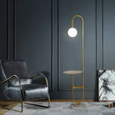 GobekUsa Glass Side Table LED Floor Lamp for Nordic Living Room Art Decor