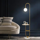 GobekUsa Glass Side Table LED Floor Lamp for Nordic Living Room Art Decor