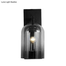 GobekUsa Nordic Cloche Wall Lamp Glass 1 Head Bedroom Sconce Light in Black
