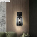 GobekUsa Nordic Cloche Wall Lamp Glass 1 Head Bedroom Sconce Light in Black