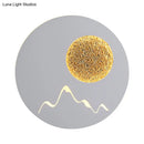 GobekUsa Nordic Minimalist LED Flush Mount Wall Light Sconce - Mini Round/Square Design in Black/White/Grey with Full Moon-Mountain Pattern