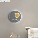 GobekUsa Nordic Minimalist LED Flush Mount Wall Light Sconce - Mini Round/Square Design in Black/White/Grey with Full Moon-Mountain Pattern