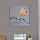 GobekUsa Nordic Minimalist LED Flush Mount Wall Light Sconce - Mini Round/Square Design in Black/White/Grey with Full Moon-Mountain Pattern