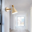 GobekUsa Nordic Style Metal Cone Shade Wall Light: 1-Light Rotatable Bedside Reading Lamp in Blue, Green, Grey, or White