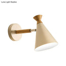 GobekUsa Nordic Style Metal Cone Shade Wall Light: 1-Light Rotatable Bedside Reading Lamp in Blue, Green, Grey, or White