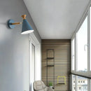 GobekUsa Nordic Style Metal Cone Shade Wall Light: 1-Light Rotatable Bedside Reading Lamp in Blue, Green, Grey, or White