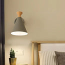 GobekUsa Nordic Style Metal Cone Shade Wall Light: 1-Light Rotatable Bedside Reading Lamp in Blue, Green, Grey, or White