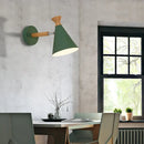 GobekUsa Nordic Style Metal Cone Shade Wall Light: 1-Light Rotatable Bedside Reading Lamp in Blue, Green, Grey, or White