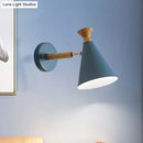 GobekUsa Nordic Style Metal Cone Shade Wall Light: 1-Light Rotatable Bedside Reading Lamp in Blue, Green, Grey, or White