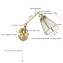 GobekUsa Clear Glass LED Wall Sconce Switch Light - Nordic Minimalism Design
