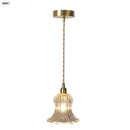 GobekUsa Brass LED Pendant Light Fixture Clear Glass Adjustable Nordic Hanging Lamp