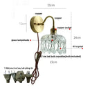 GobekUsa Crystal Glass LED Wall Light with Pull Chain Switch, Nordic Modern Design