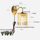 GobekUsa Crystal Glass LED Wall Light with Pull Chain Switch, Nordic Modern Design