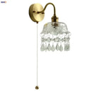 GobekUsa Crystal Glass LED Wall Light with Pull Chain Switch, Nordic Modern Design