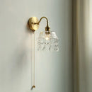 GobekUsa Crystal Glass LED Wall Light with Pull Chain Switch, Nordic Modern Design