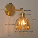 GobekUsa Clear Glass LED Wall Lights Up Down Rotate Copper Nordic Sconce Fixtures
