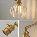 GobekUsa Clear Glass LED Wall Lights Up Down Rotate Copper Nordic Sconce Fixtures