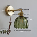 GobekUsa Clear Glass LED Wall Lights Up Down Rotate Copper Nordic Sconce Fixtures