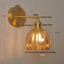 GobekUsa Clear Glass LED Wall Lights Up Down Rotate Copper Nordic Sconce Fixtures